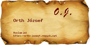 Orth József névjegykártya